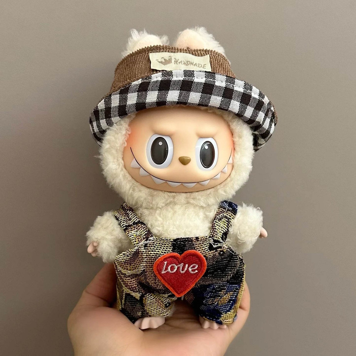 17cm Labubu Doll Clothes Cute Dress Up Toy Mini Plush Accessories British Style Skirt Set Strap Pants Style Kid Gifts - ToylandEU