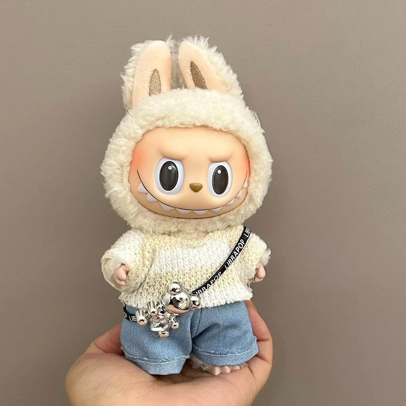 17cm Labubu Doll Clothes Cute Dress Up Toy Mini Plush Accessories British Style Skirt Set Strap Pants Style Kid Gifts - ToylandEU