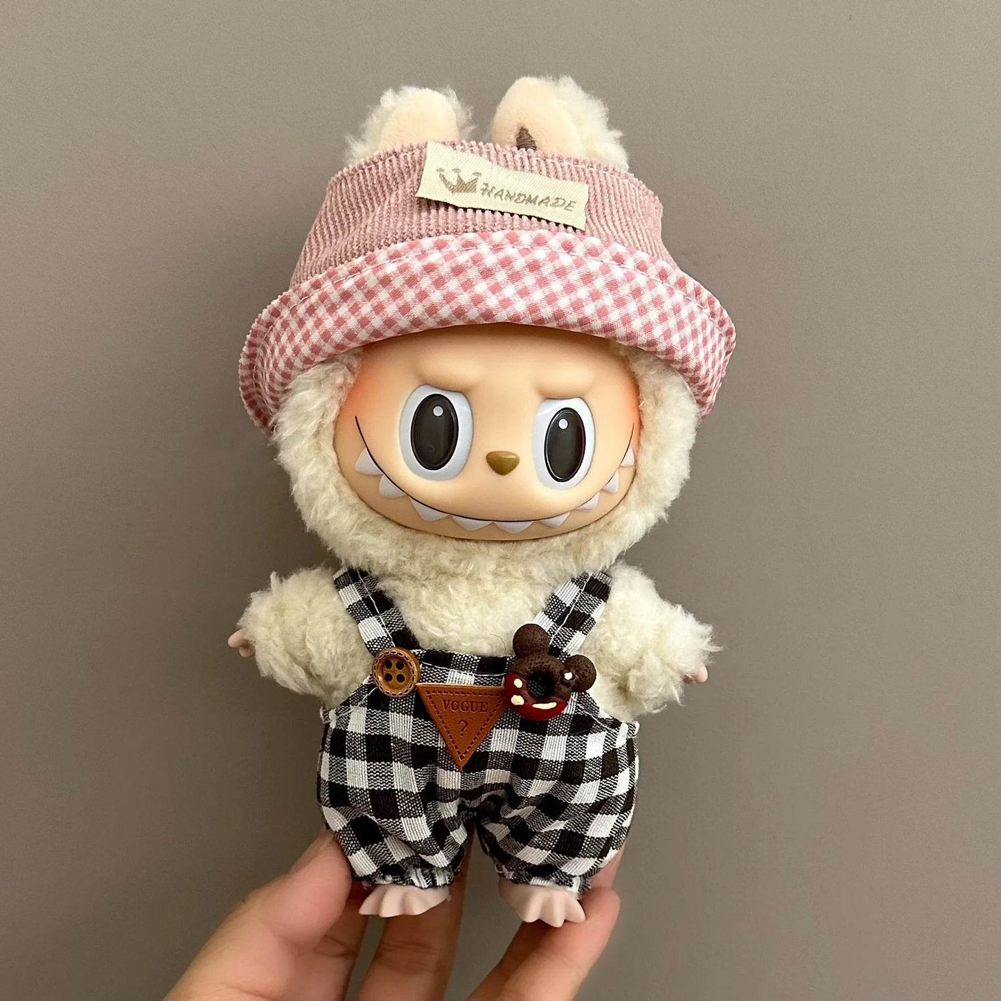 17cm Labubu Doll Clothes Cute Dress Up Toy Mini Plush Accessories British Style Skirt Set Strap Pants Style Kid Gifts - ToylandEU