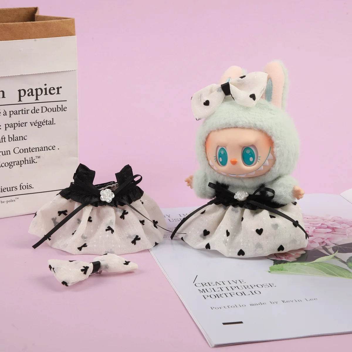 17cm Labubu Doll Clothes Outfit Accessories For Korea Kpop Exo Labubu Idol V1 V2 Skirt Sweater Clothing Gift - ToylandEU