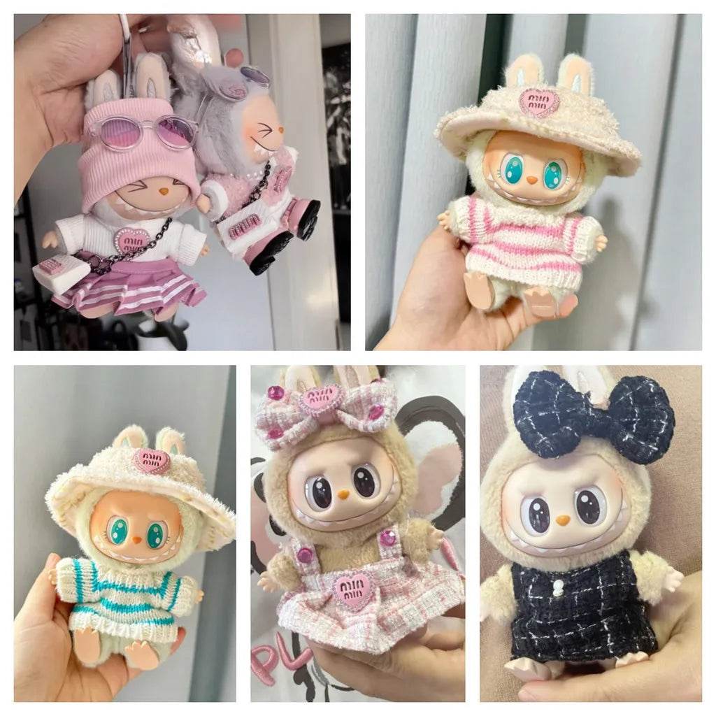 17cm Labubu Doll Clothes Outfit Accessories For Korea Kpop Exo Labubu Idol V1 V2 Skirt Sweater Clothing Gift - ToylandEU