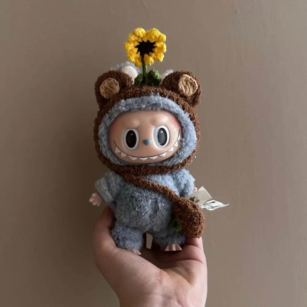 17cm Labubu Doll Clothes Sunflower Red Flower Heartbeat Macaron - ToylandEU