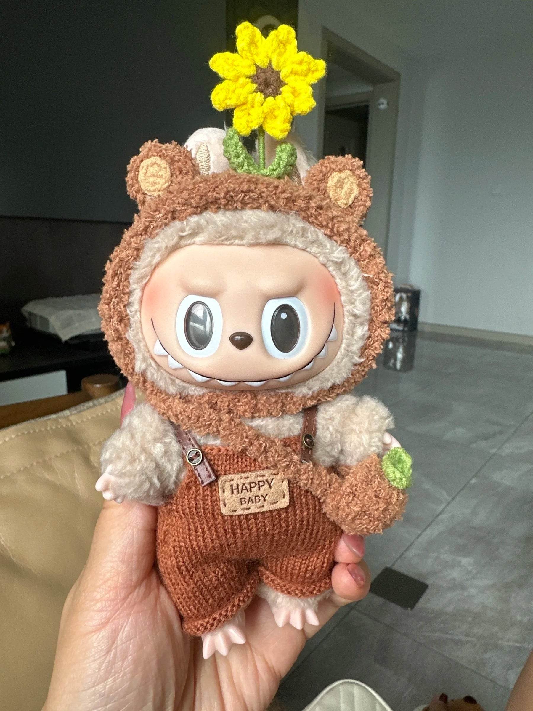 17cm Labubu Doll Clothes Sunflower Red Flower Heartbeat Macaron - ToylandEU