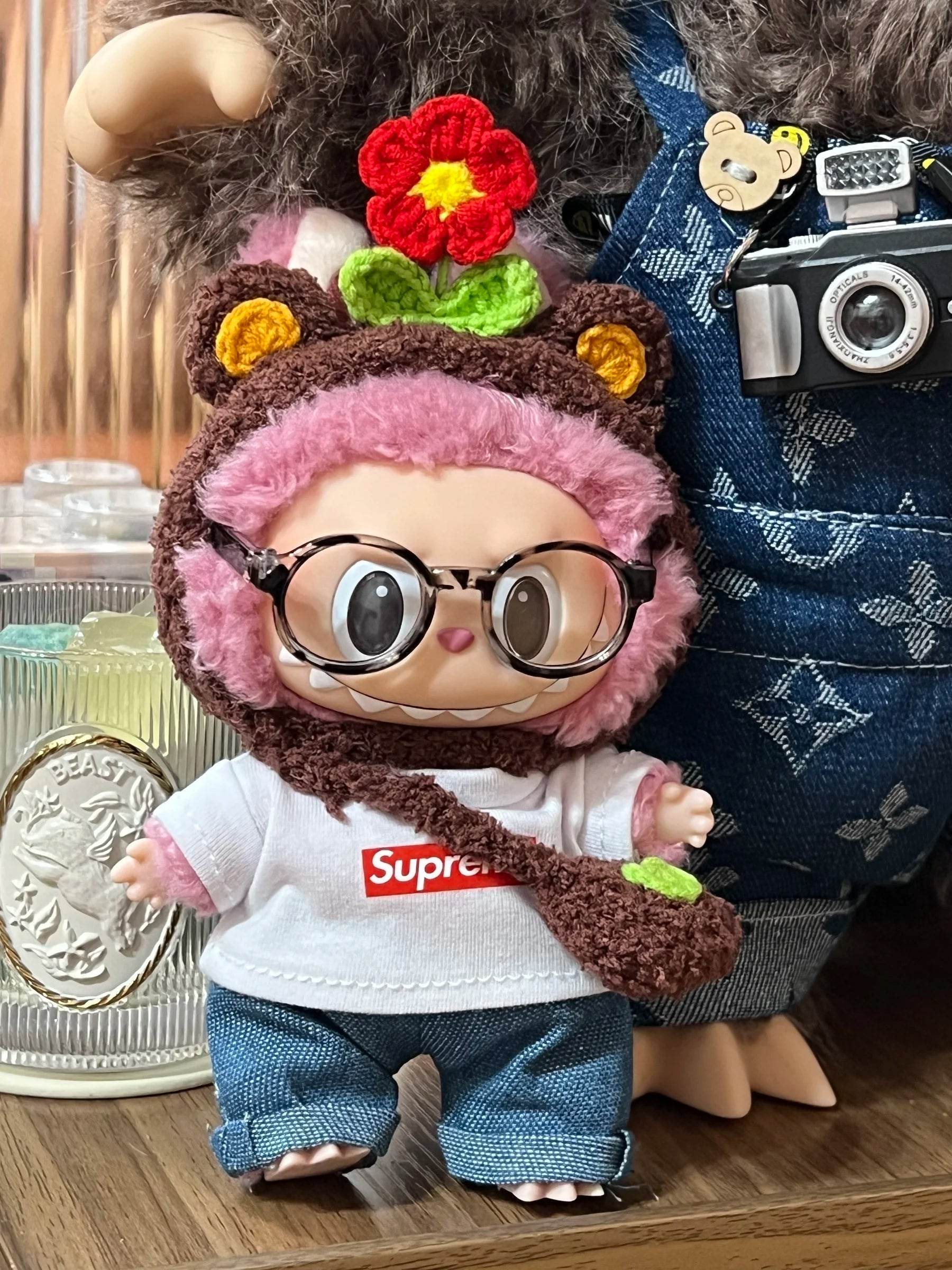 17cm Labubu Doll Clothes Sunflower Red Flower Heartbeat Macaron - ToylandEU