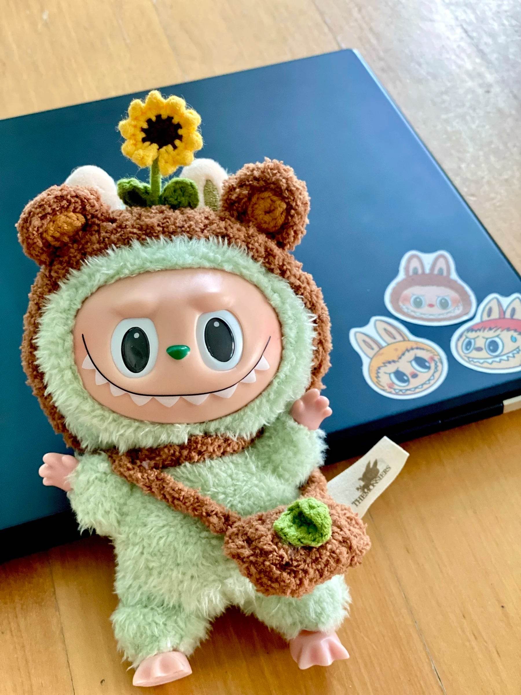 17cm Labubu Doll Clothes Sunflower Red Flower Heartbeat Macaron - ToylandEU