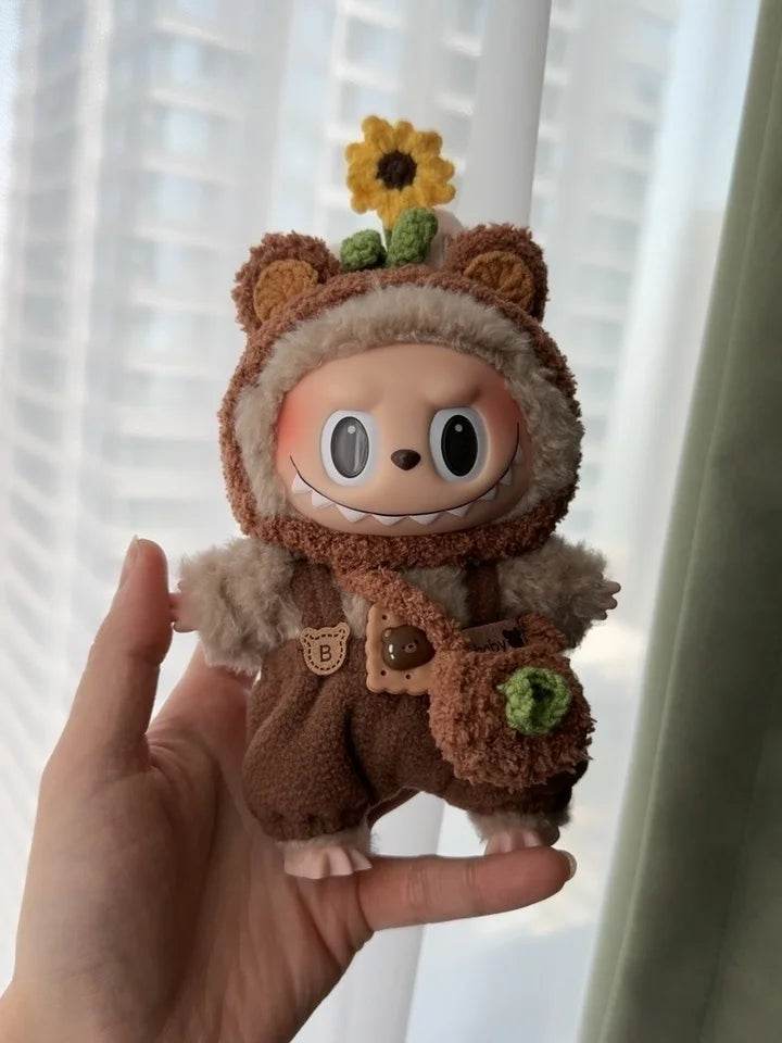 17cm Labubu Doll Clothes Sunflower Red Flower Heartbeat Macaron - ToylandEU