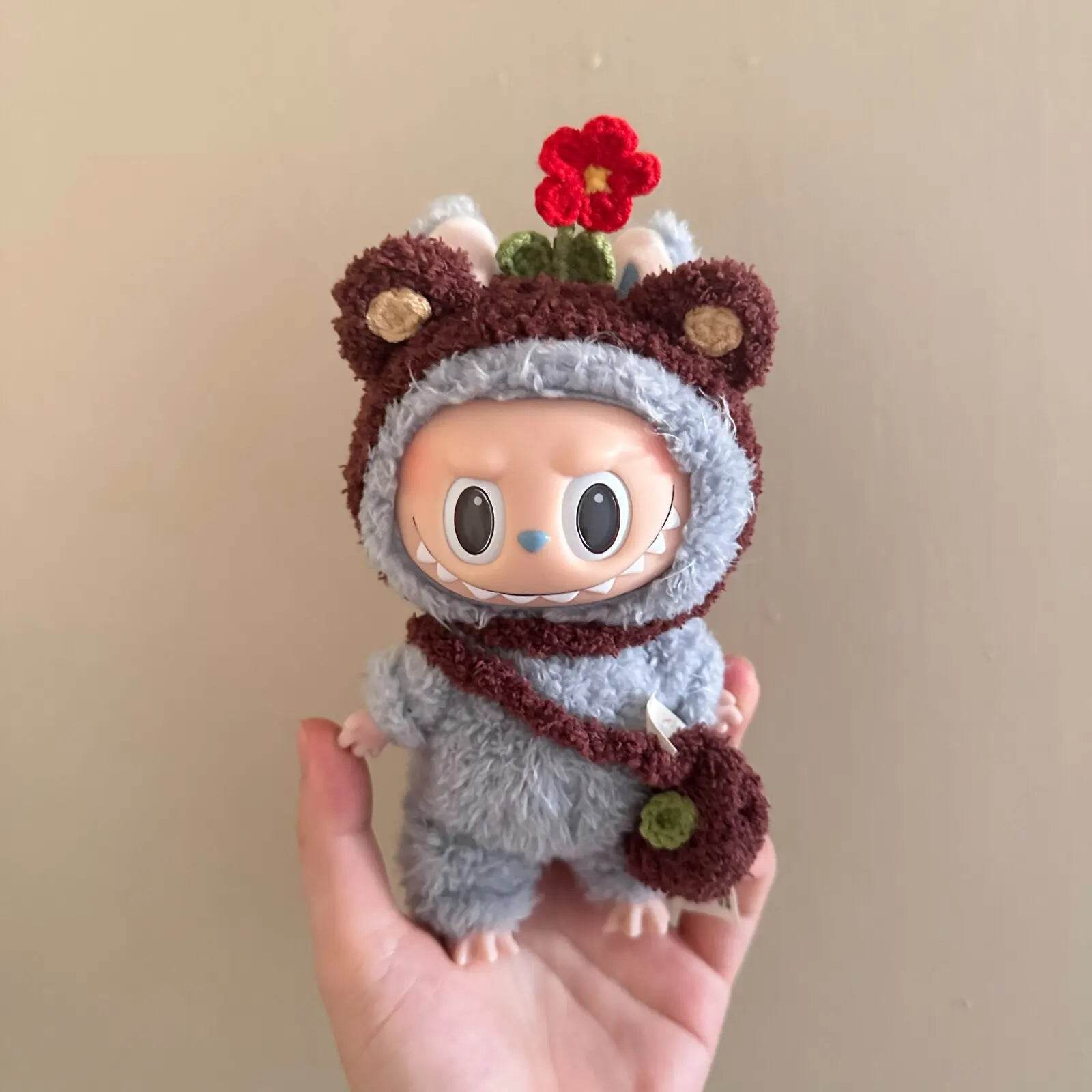 17cm Labubu Doll Clothes Sunflower Red Flower Heartbeat Macaron - ToylandEU