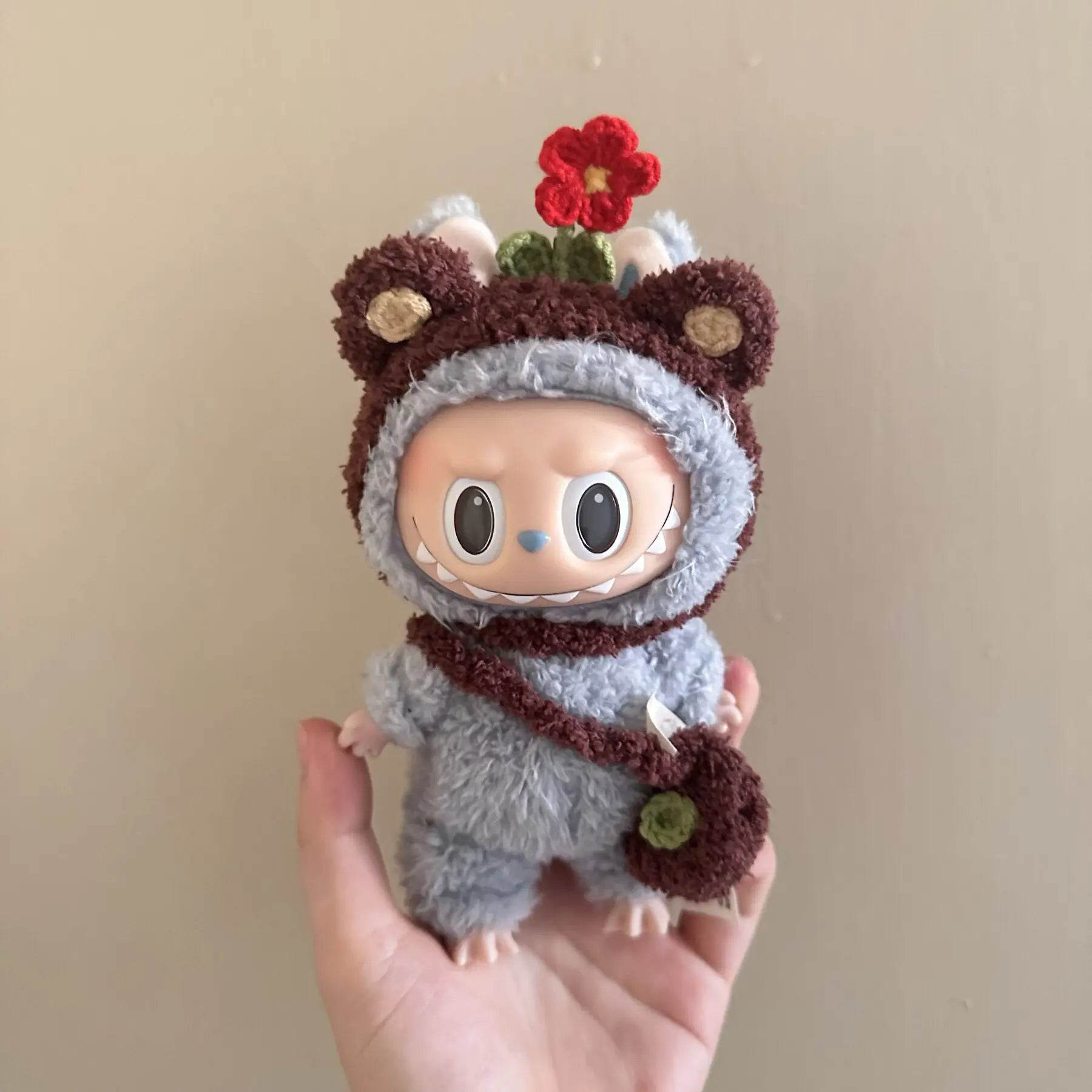 17cm Labubu Doll Clothes Sunflower Red Flower Heartbeat Macaron - ToylandEU