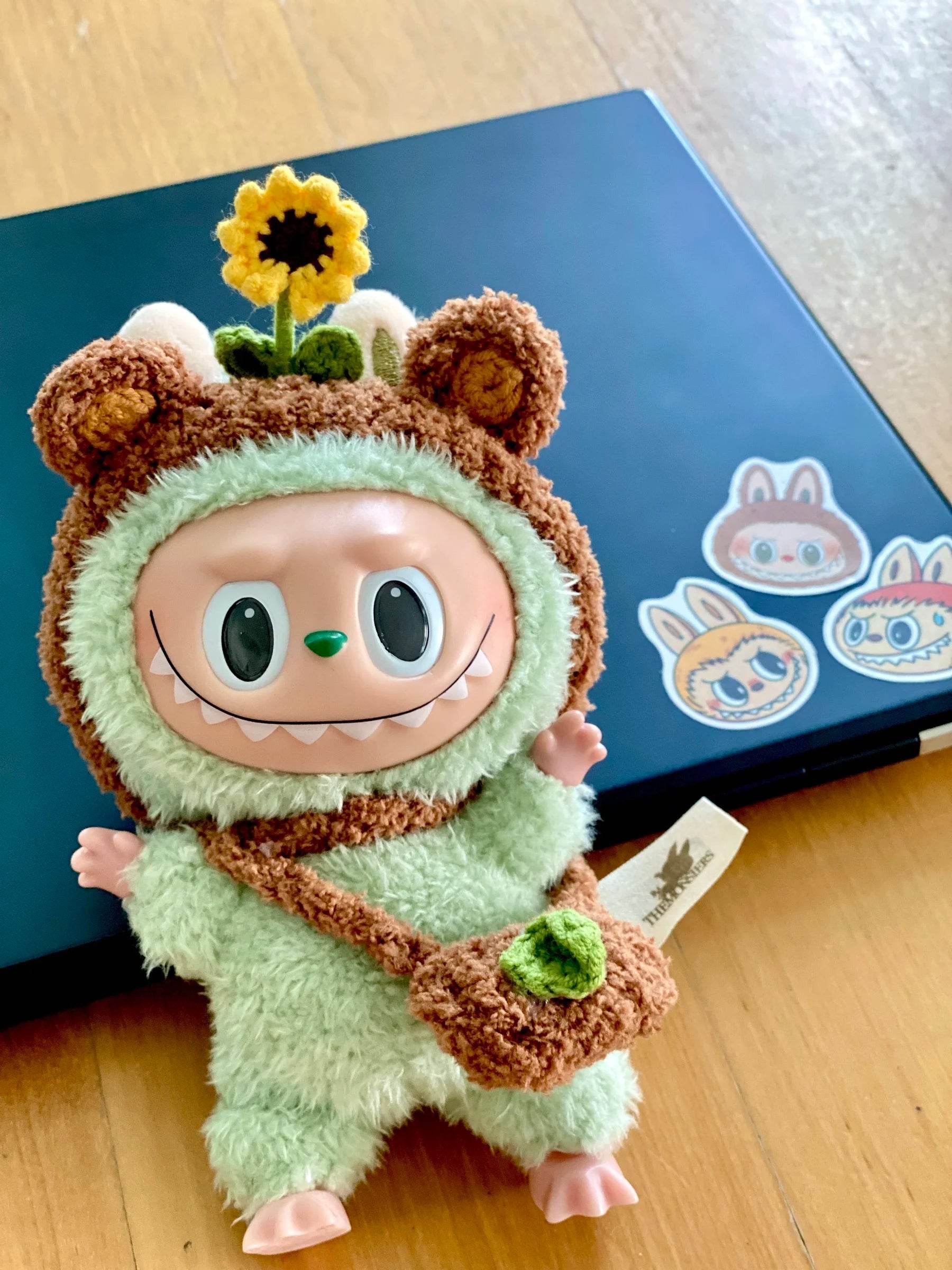 17cm Labubu Doll Clothes Sunflower Red Flower Heartbeat Macaron - ToylandEU