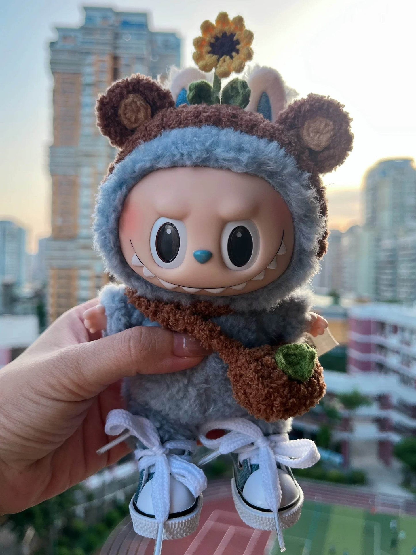 17cm Labubu Doll Clothes Sunflower Red Flower Heartbeat Macaron - ToylandEU