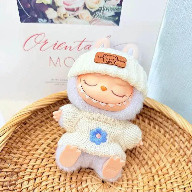  17cm Labubu I II Doll Clothing Pink Blue Flower Sweater -  ToylandEU™