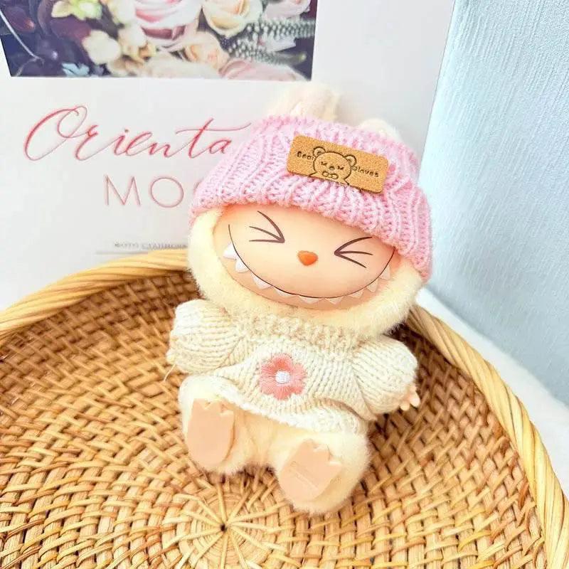  17cm Labubu I II Doll Clothing Pink Blue Flower Sweater -  ToylandEU™