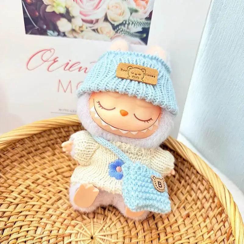  17cm Labubu I II Doll Clothing Pink Blue Flower Sweater -  ToylandEU™