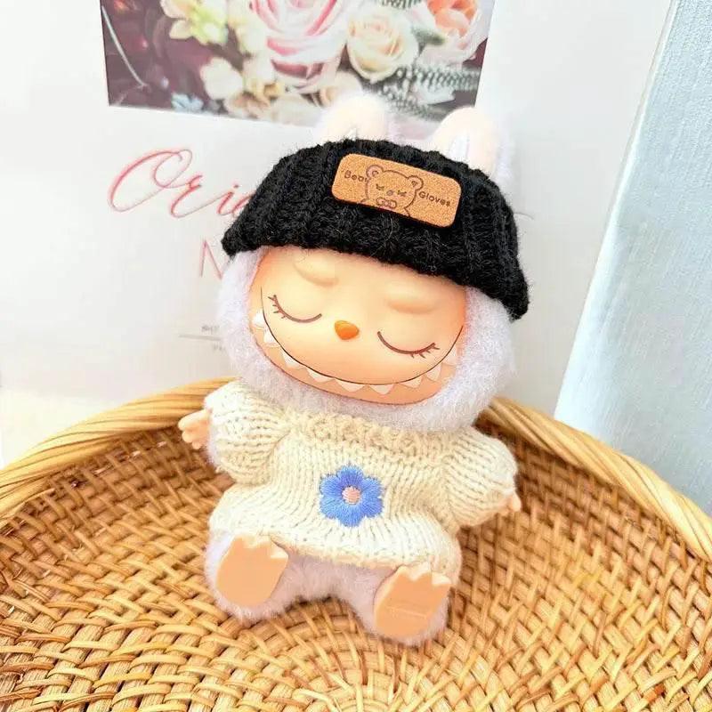  17cm Labubu I II Doll Clothing Pink Blue Flower Sweater -  ToylandEU™