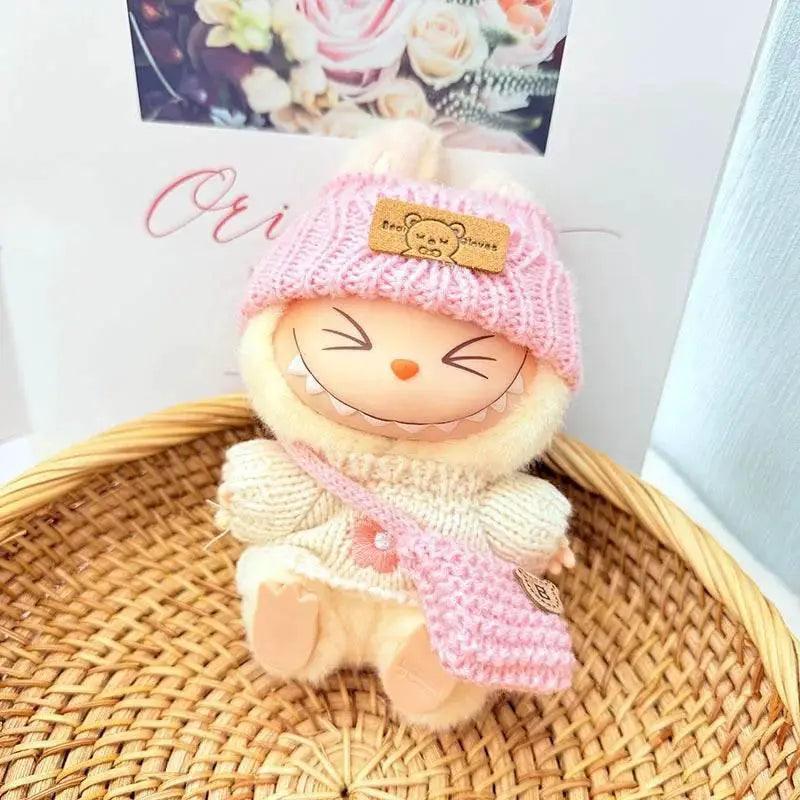  17cm Labubu I II Doll Clothing Pink Blue Flower Sweater -  ToylandEU™