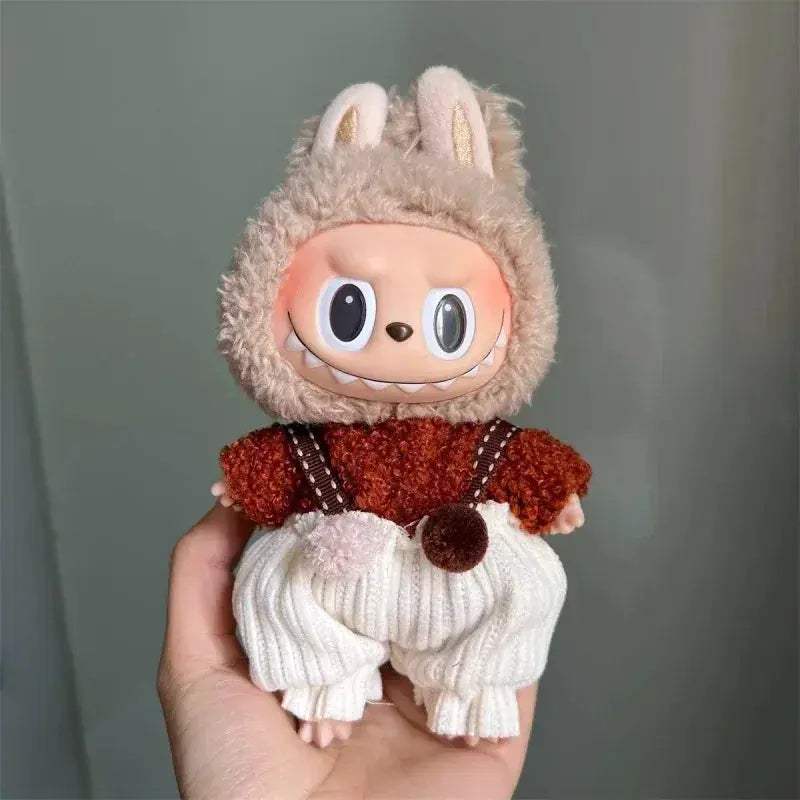 17cm Labubu Plush Doll Clothes Overalls Set Gift Deluxe - ToylandEU
