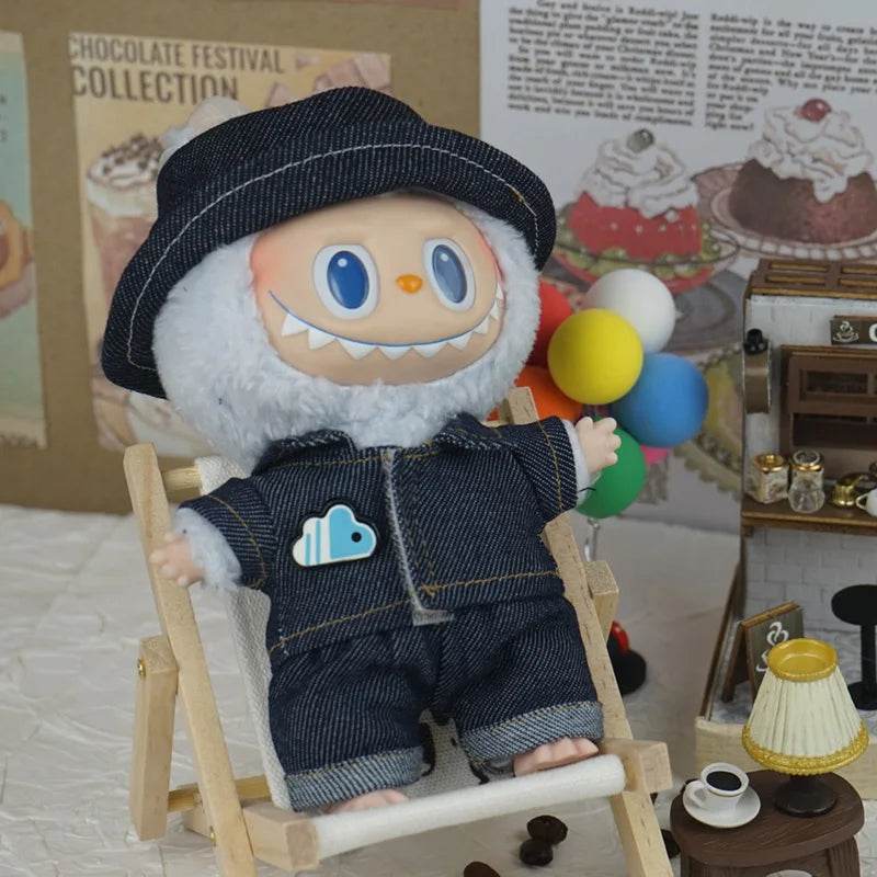 17cm Labubu V3 Denim Outfit Set Fashion Doll Clothing - ToylandEU