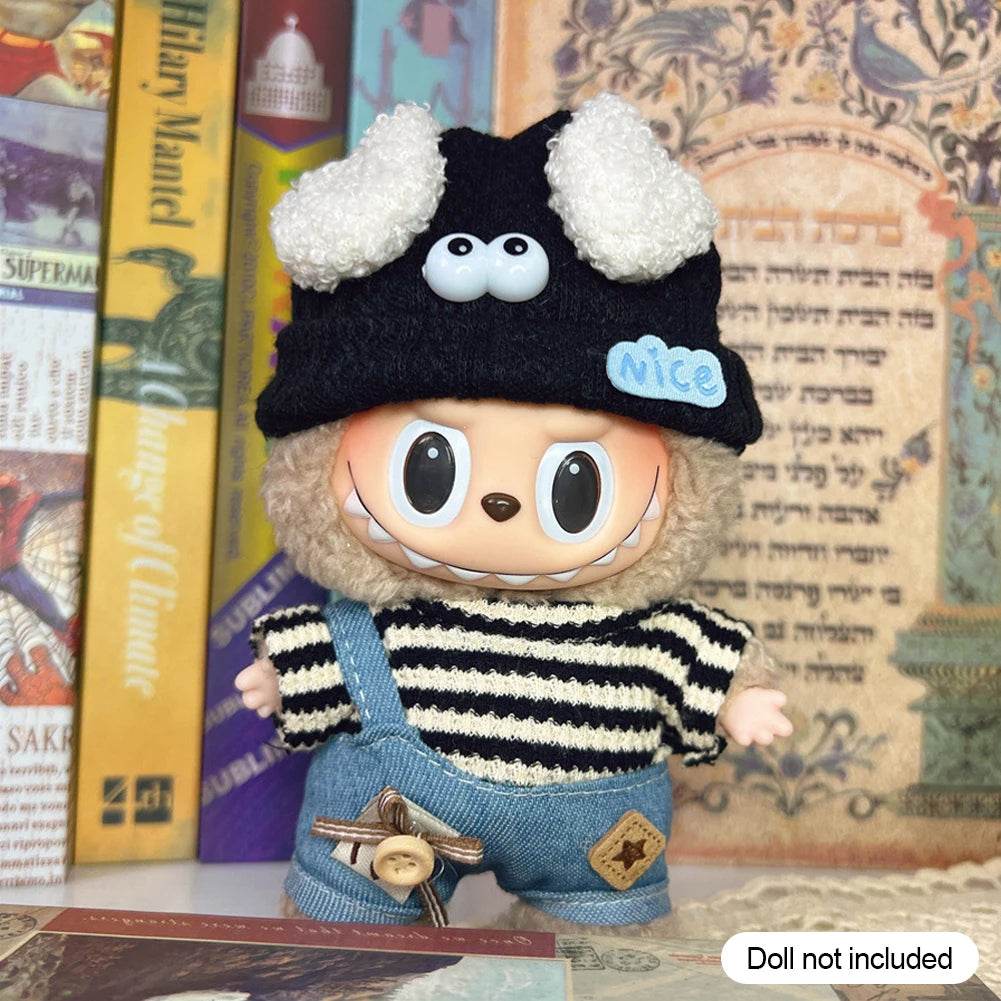 17cm Mini Doll's Clothes Outfit Accessories For Korea Kpop Exo Labubu Striped Sweater - ToylandEU