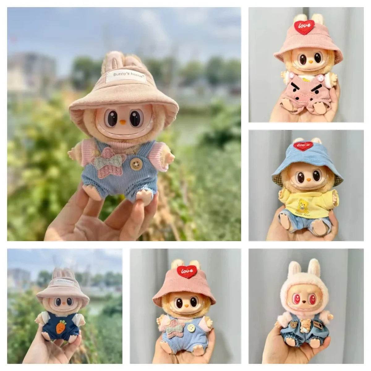 17cm Mini Plush Doll's Clothes Outfit Accessories For Korea Kpop Exo Labubu I II Idol Dolls Overalls Clothing Gift - ToylandEU