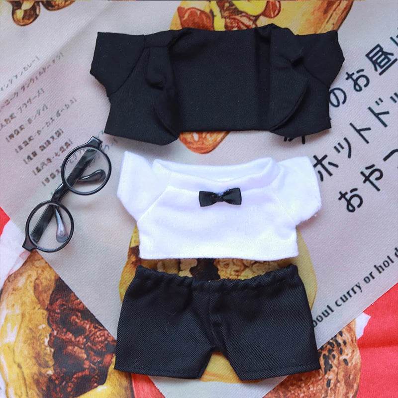 17cm Mini Plush Doll's Clothes Outfit Accessories For Labubu Idol Doll Suit With Glasses Birthday Gift - ToylandEU