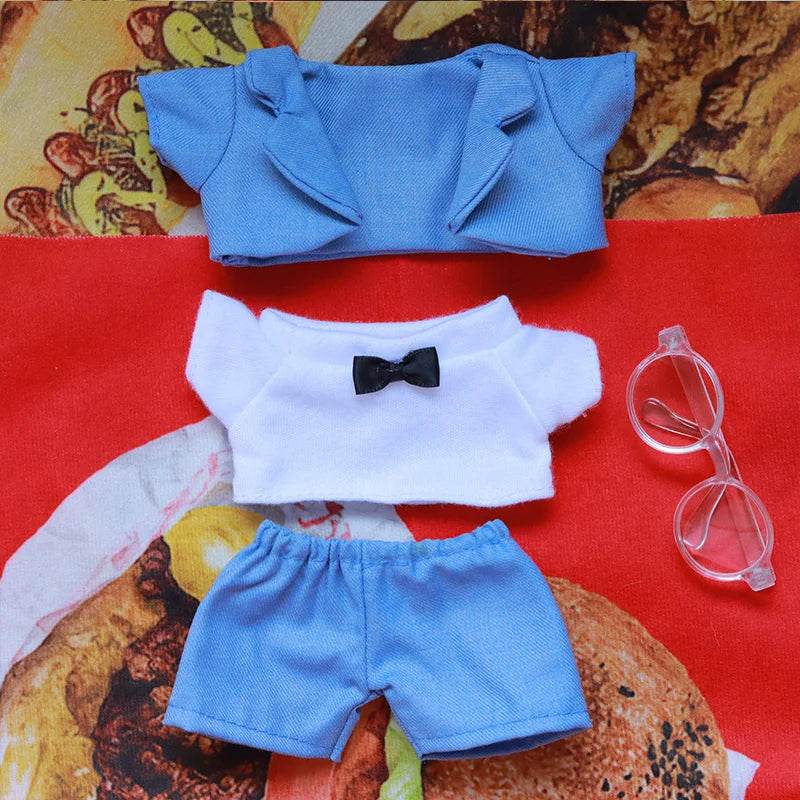 17cm Mini Plush Doll's Clothes Outfit Accessories For Labubu Idol Doll Suit With Glasses Birthday Gift - ToylandEU