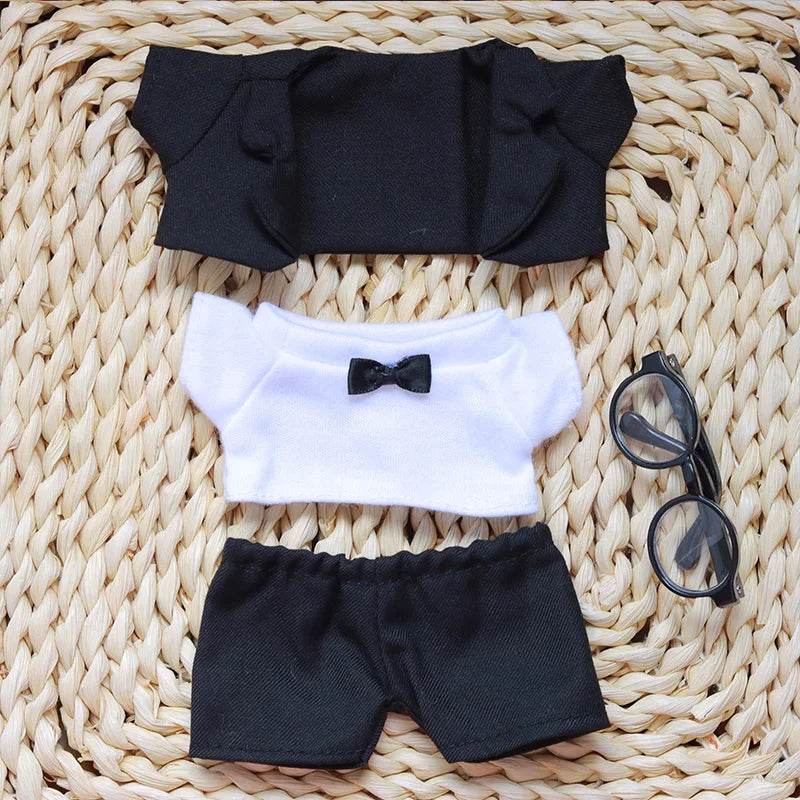 17cm Mini Plush Doll's Clothes Outfit Accessories For Labubu Idol Doll Suit With Glasses Birthday Gift - ToylandEU