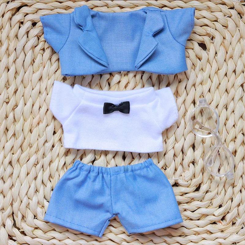 17cm Mini Plush Doll's Clothes Outfit Accessories For Labubu Idol Doll Suit With Glasses Birthday Gift - ToylandEU