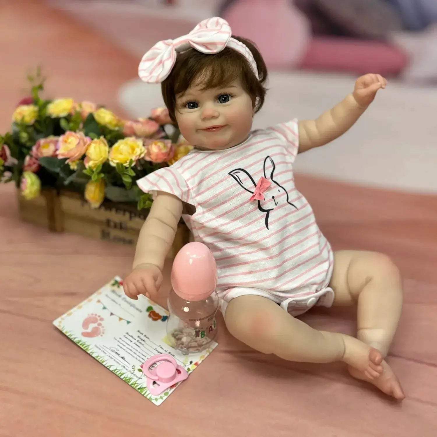 18-20 Inch Reborn Doll With Rooted Hair 3D Painted Skin - ToylandEU