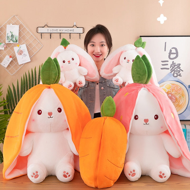 18/70cm Creative Cute Doll Carrot Rabbit Plush Toy Soft Stuffed Bunny - ToylandEU