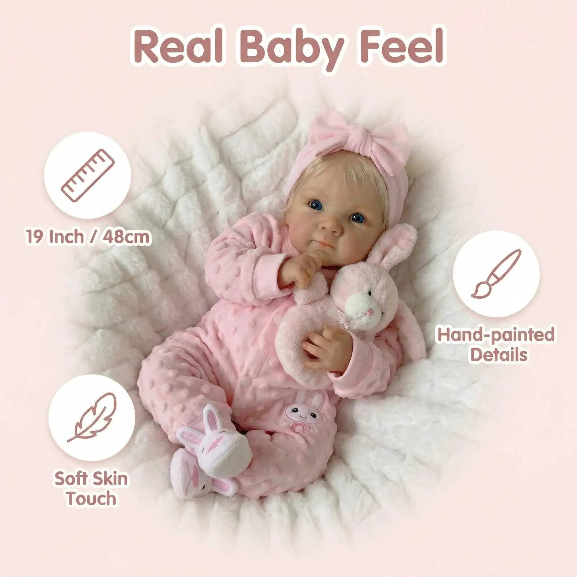  18 Inch Lifelike Reborn Baby Doll Cloth Body Premium -  ToylandEU™