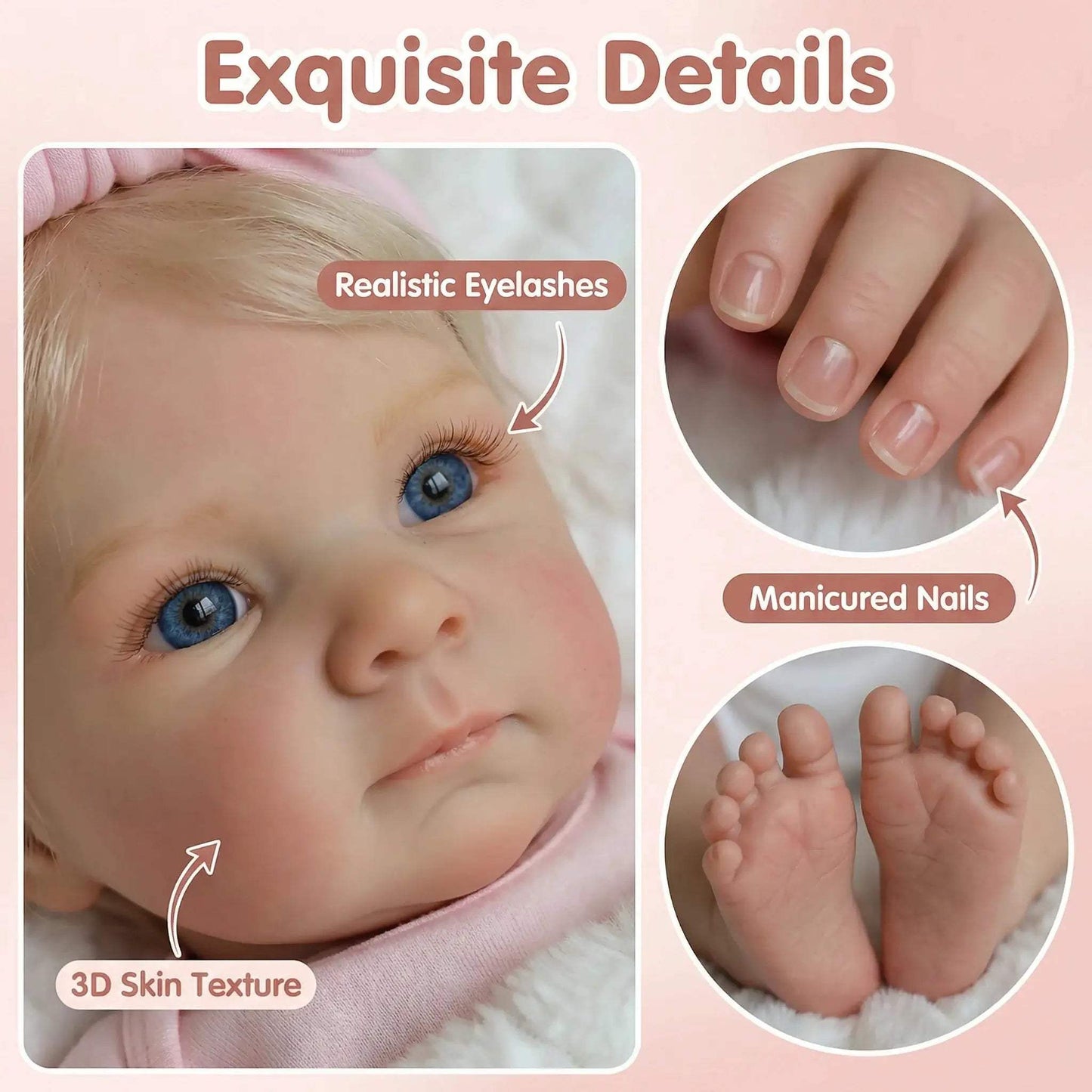  18 Inch Lifelike Reborn Baby Doll Cloth Body Premium -  ToylandEU™