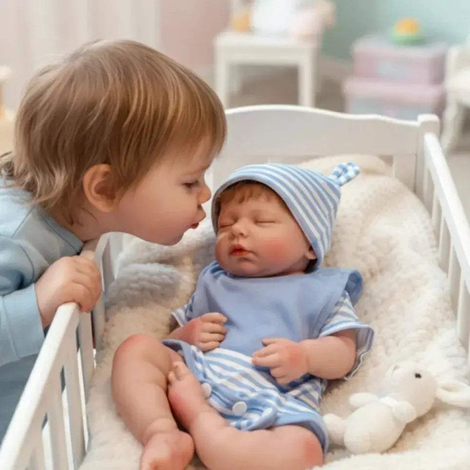 18 Inch Open Mouth Silicone Reborn Doll With Rooted Hair - ToylandEU