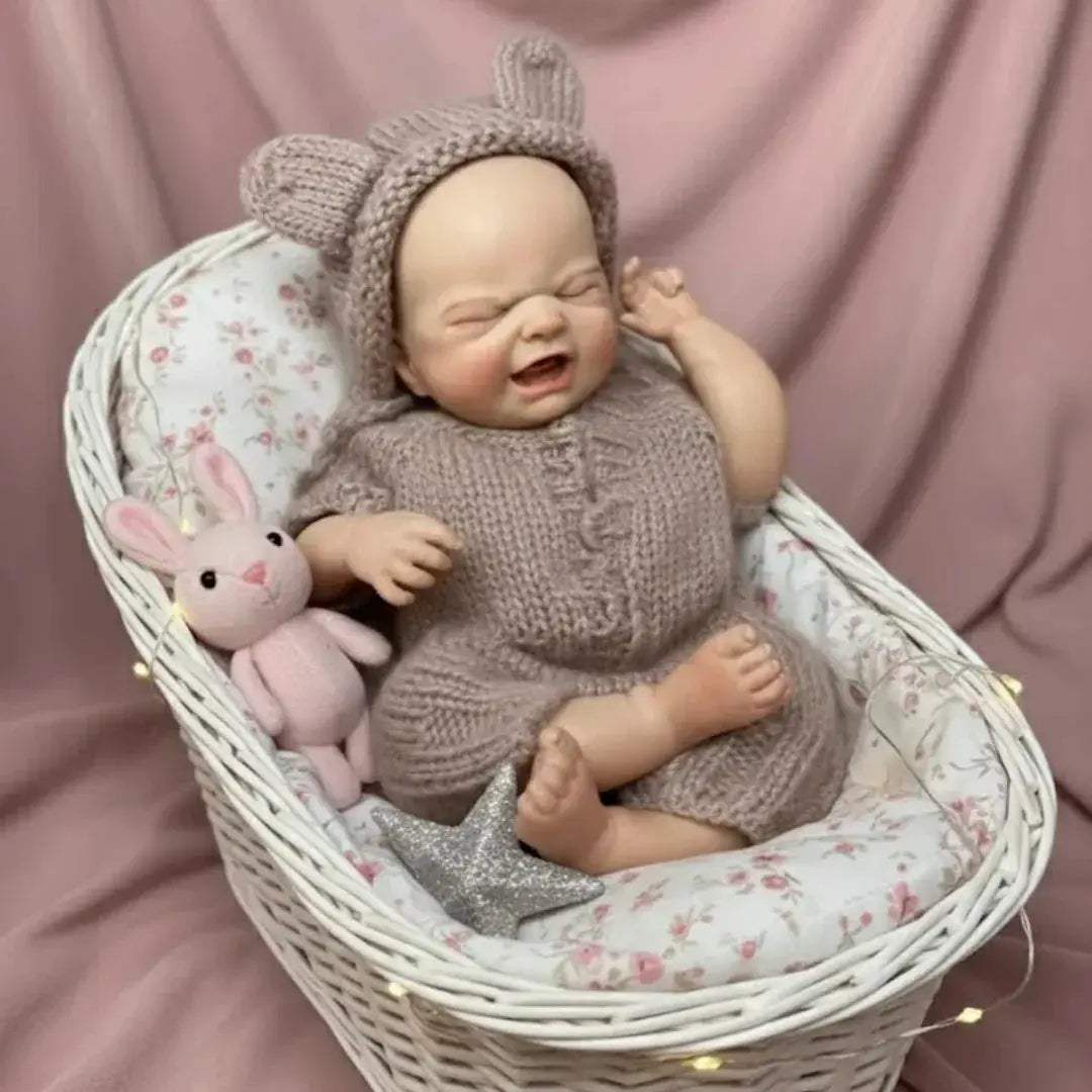 18 Inch Silicone Reborn Doll Open Mouth Handmade Painted Skin - ToylandEU