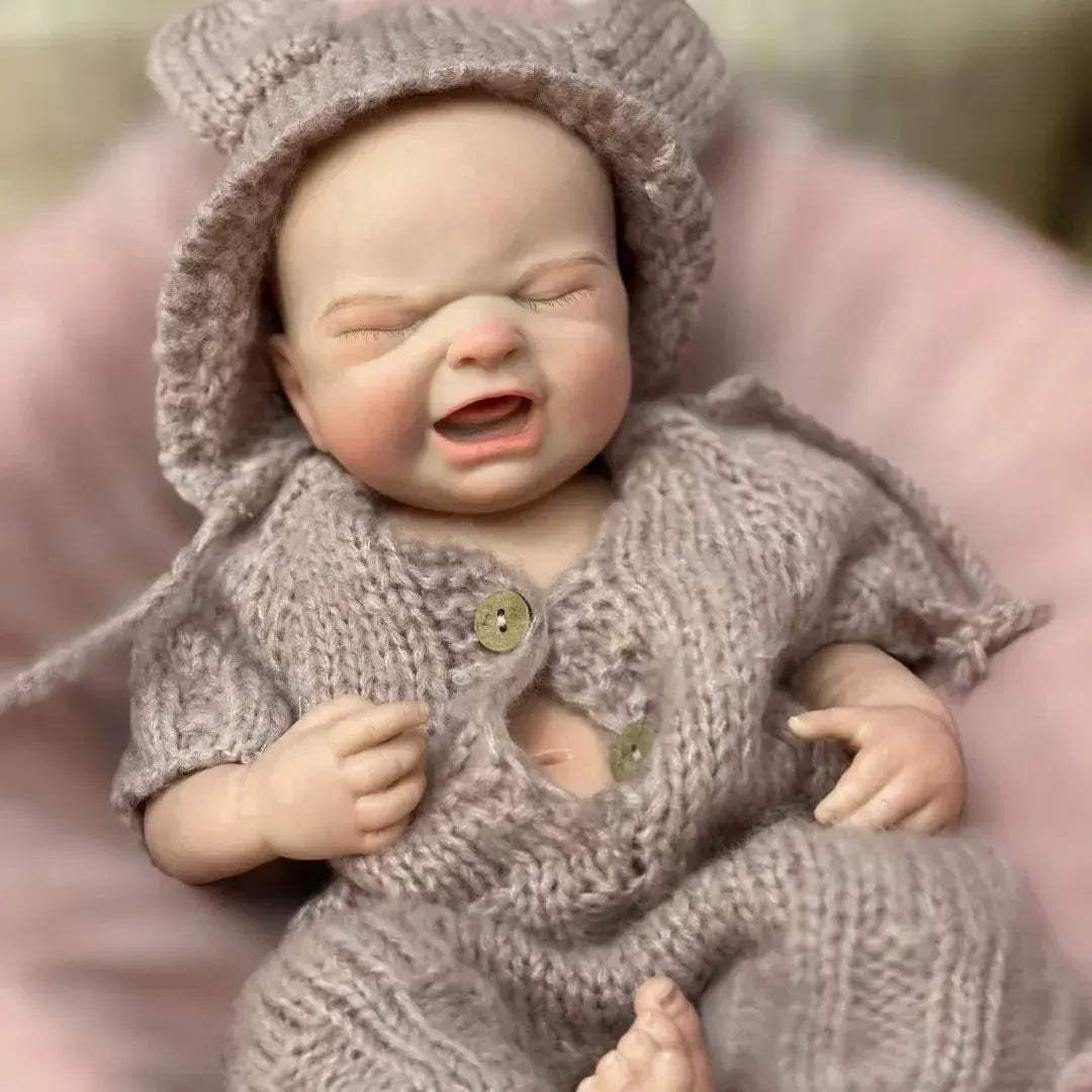 18 Inch Silicone Reborn Doll Open Mouth Handmade Painted Skin - ToylandEU