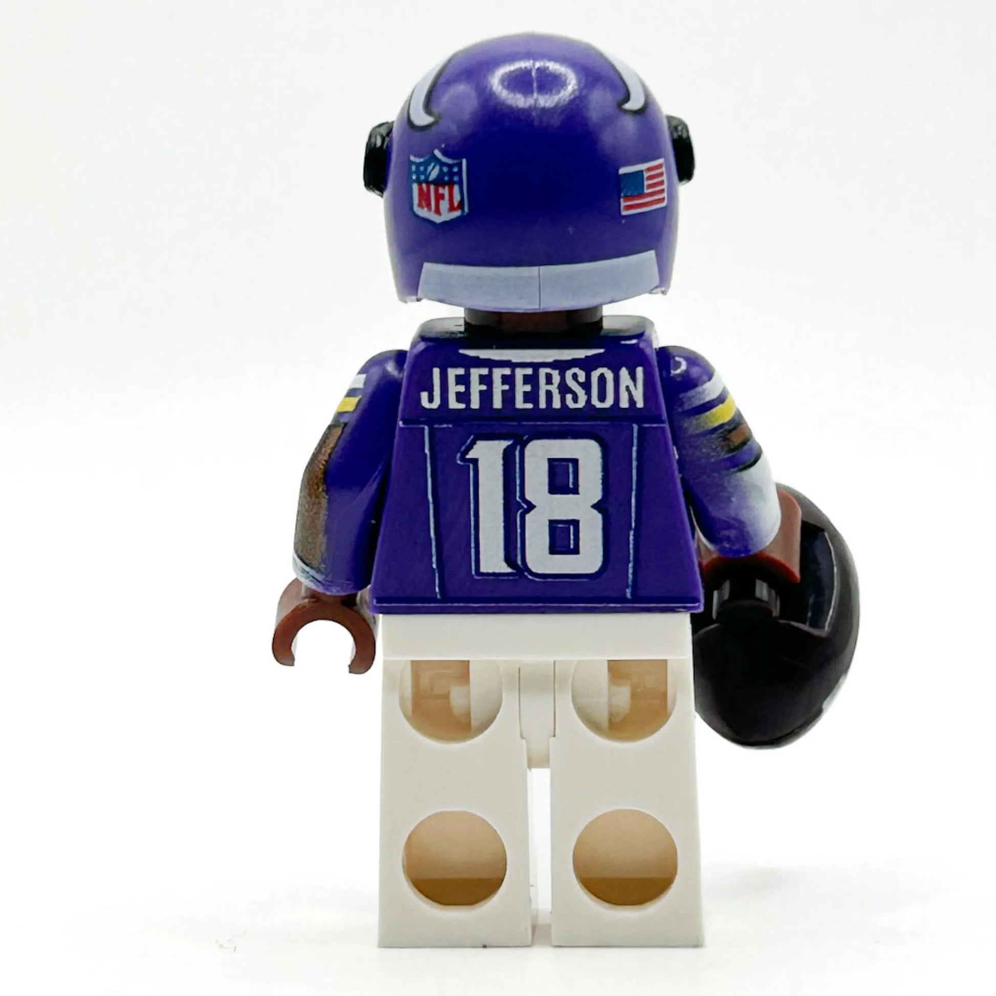 #18 WR Vikings Football Player Minifig made using LEGO parts - B3 Customs - ToylandEU