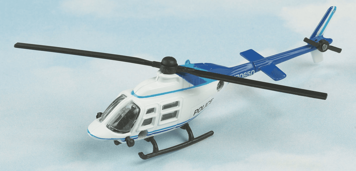 Hot Wings Bell 206 JetRanger | Police Helicopter | Connectable Runway | Collector Card