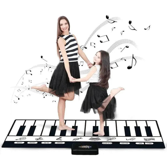  180x72cm Electronic Musical Carpet Black and White Keyboard Kids Playing Piano Mat Baby Play Mat Rug Early Educational Toys Gift -  ToylandEU™