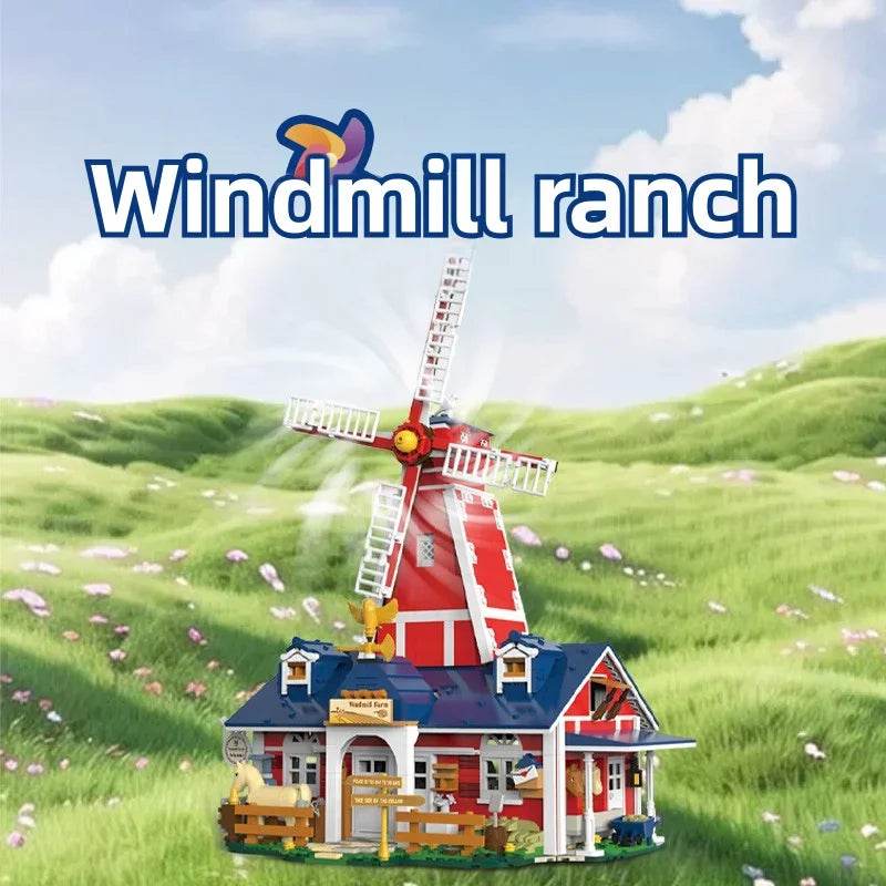 1810PCS Windmill Farm Building Blocks Set With USB Light - ToylandEU
