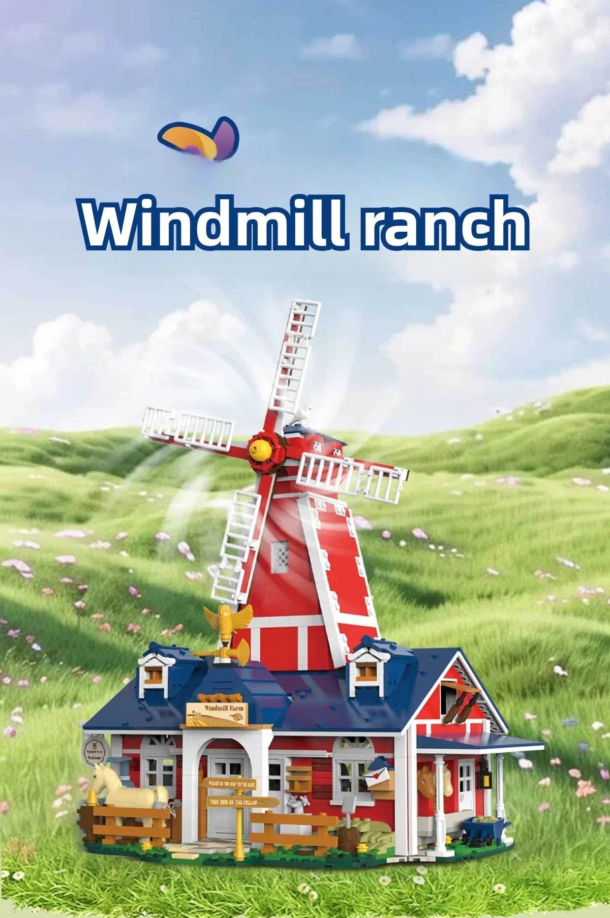1810PCS Windmill Farm Building Blocks Set With USB Light - ToylandEU