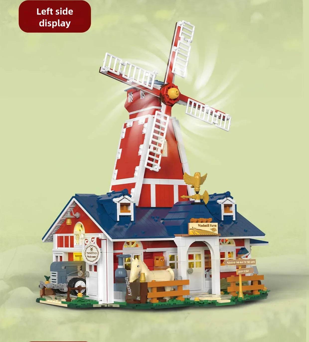1810PCS Windmill Farm Building Blocks Set With USB Light - ToylandEU