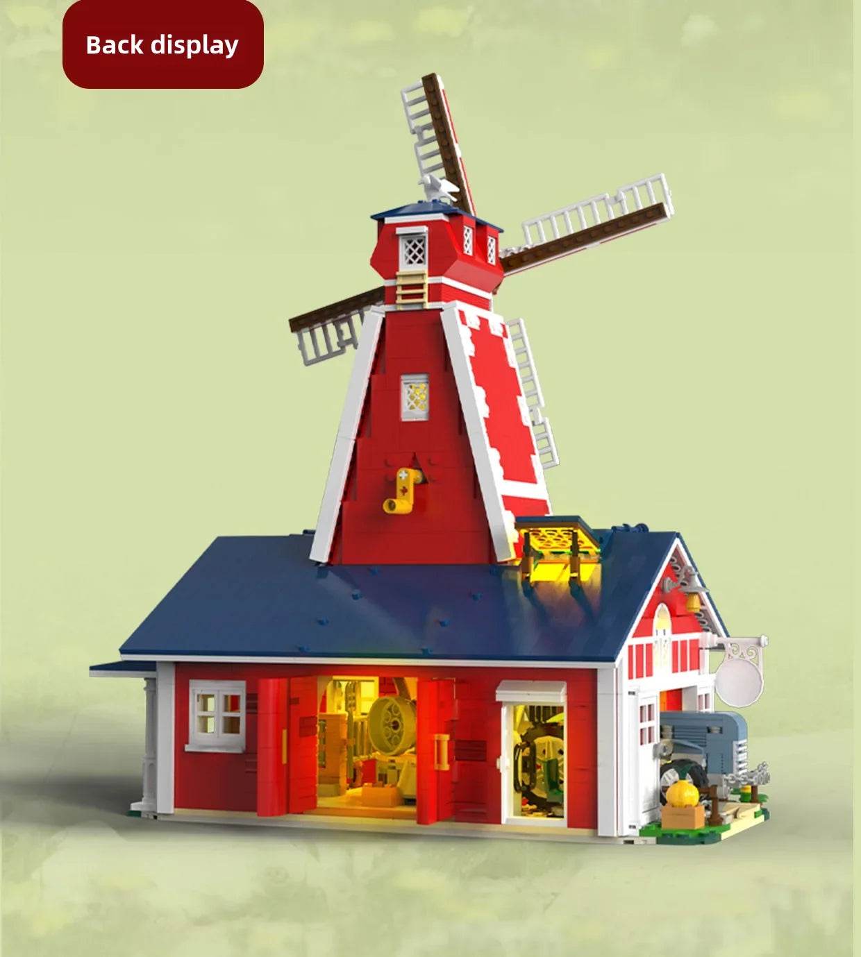 1810PCS Windmill Farm Building Blocks Set With USB Light - ToylandEU