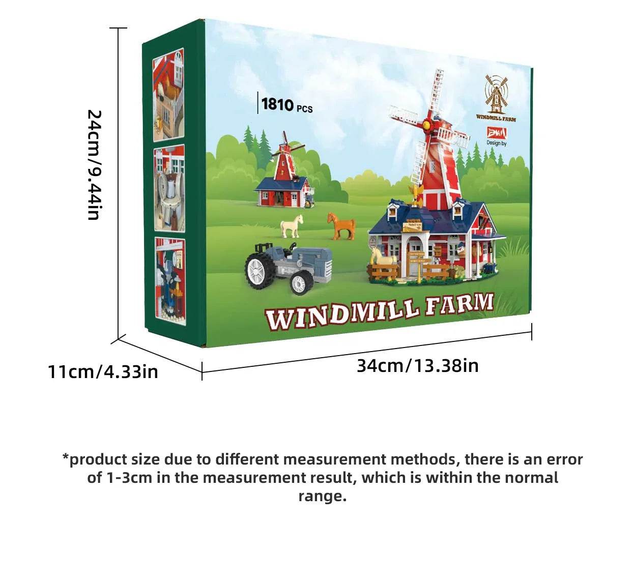 1810PCS Windmill Farm Building Blocks Set With USB Light - ToylandEU