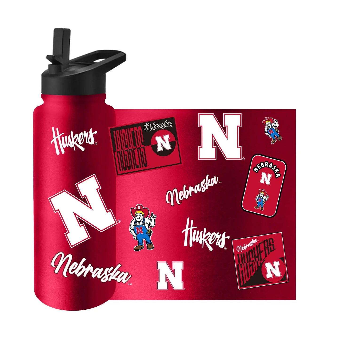 Nebraska Cornhuskers Quencher Bottle 34oz Stainless Steel Dreamweave
