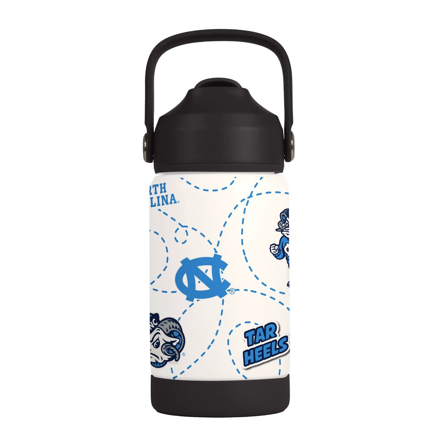 North Carolina Tar Heels Kids Bottle 12oz Stainless Steel Mascot