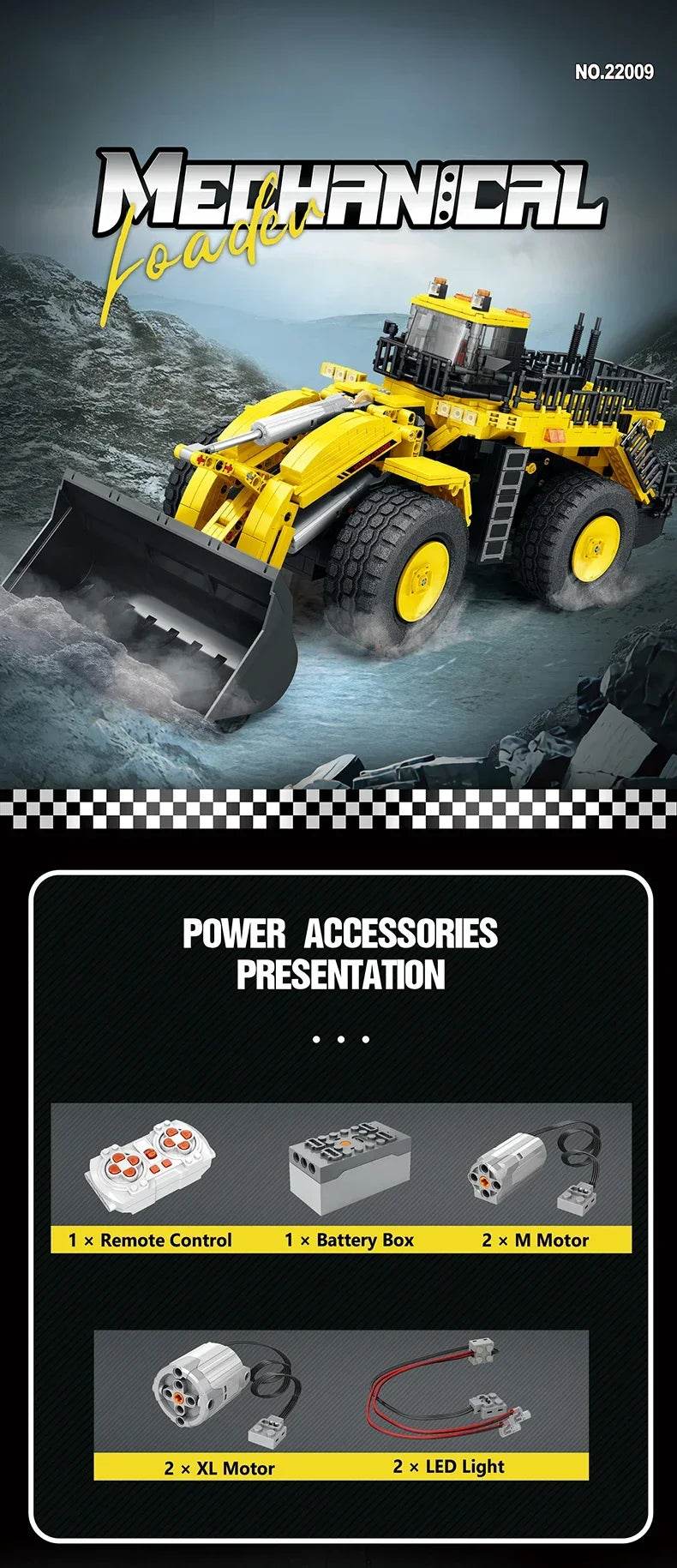 1876PCS Loader Forklift Building Blocks City Remote Control Toys - ToylandEU