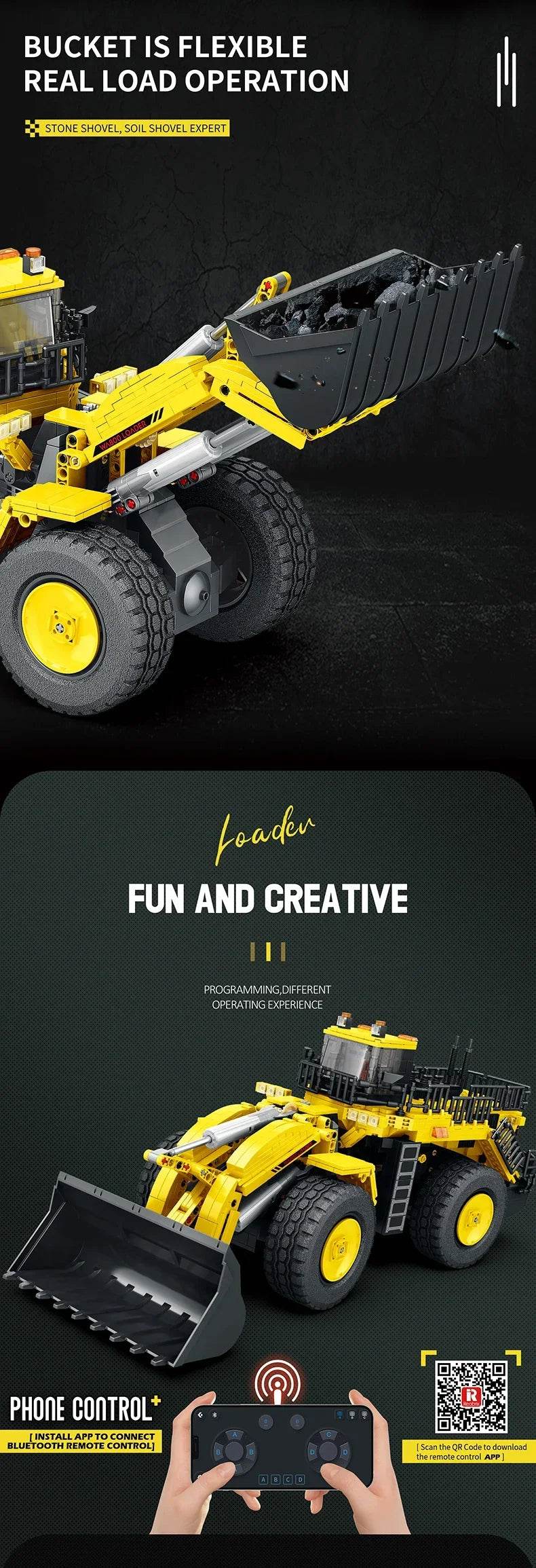 1876PCS Loader Forklift Building Blocks City Remote Control Toys - ToylandEU