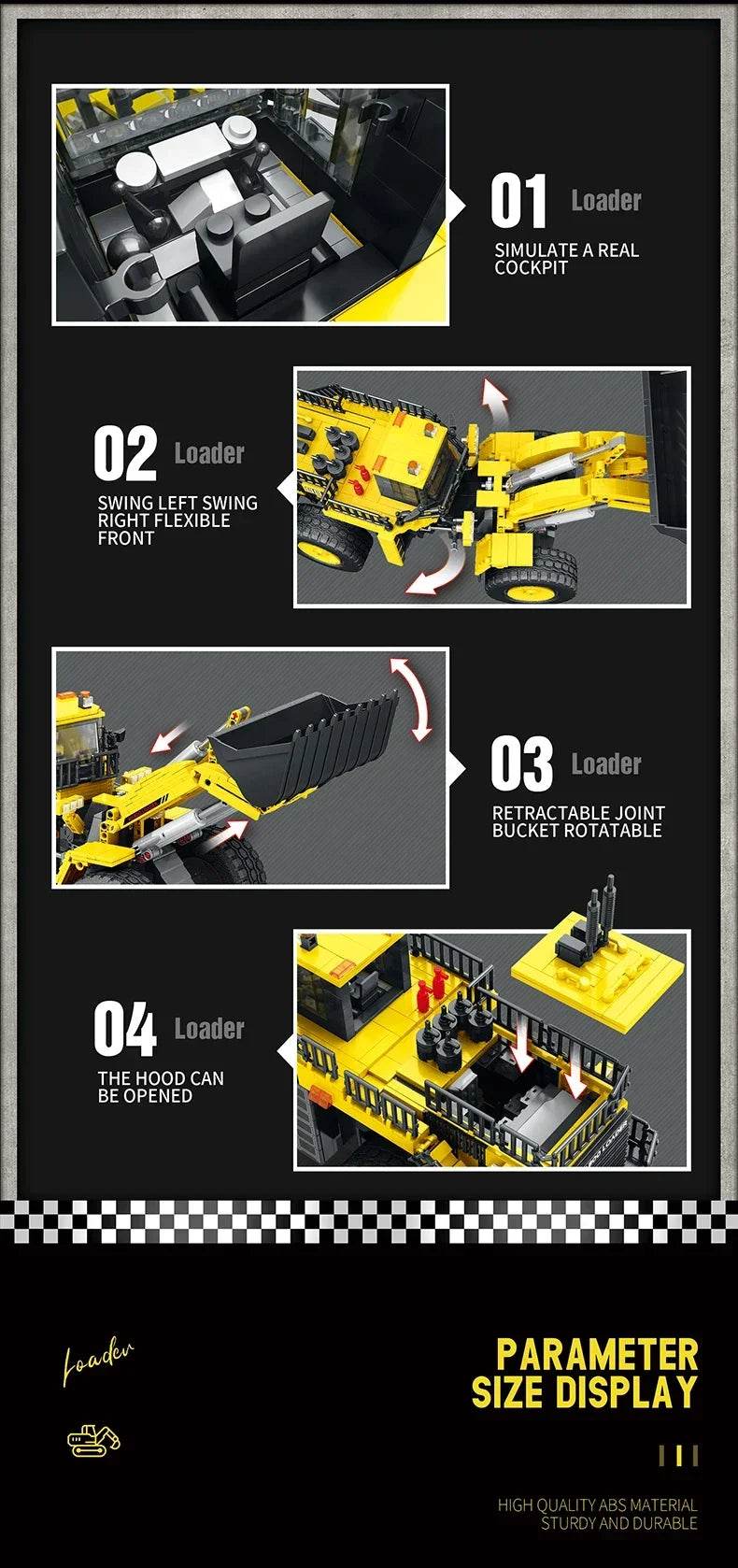 1876PCS Loader Forklift Building Blocks City Remote Control Toys - ToylandEU