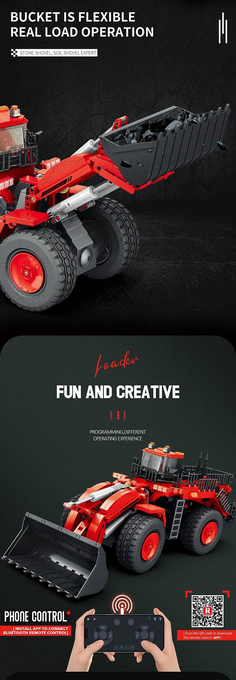 1876PCS Loader Forklift Building Blocks City Remote Control Toys - ToylandEU