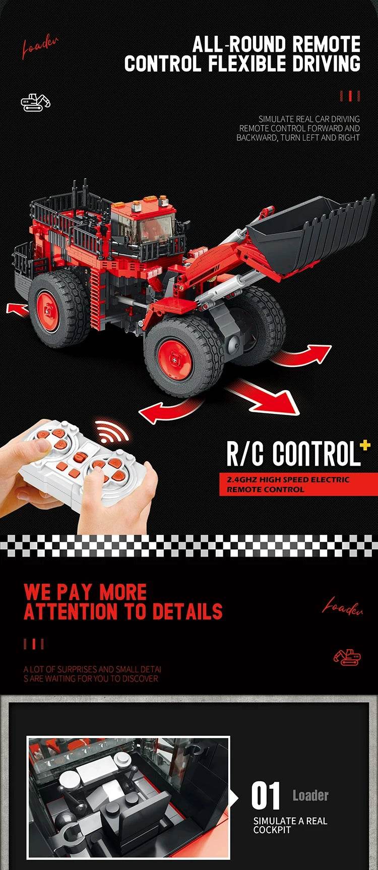 1876PCS Loader Forklift Building Blocks City Remote Control Toys - ToylandEU