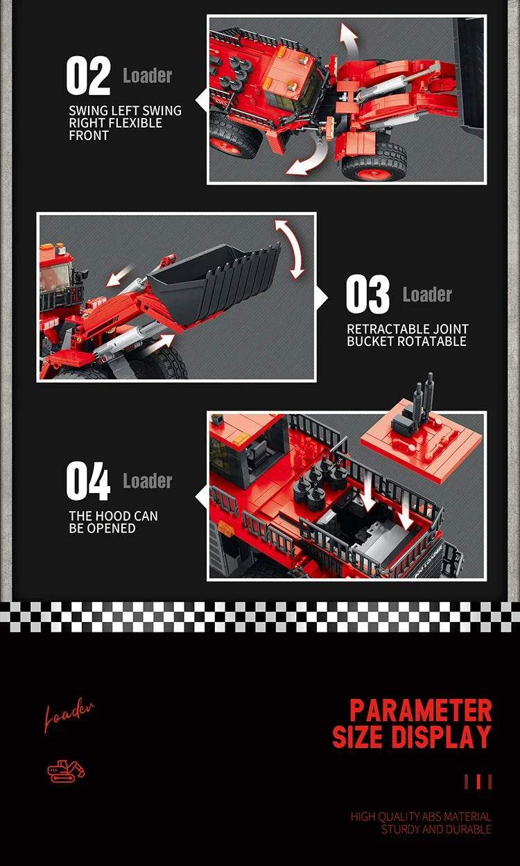 1876PCS Loader Forklift Building Blocks City Remote Control Toys - ToylandEU